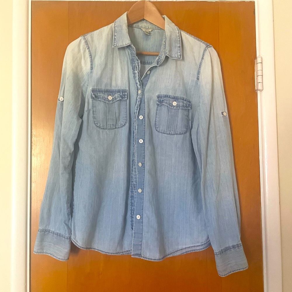 JCrew Chambray Denim Button down Size 4